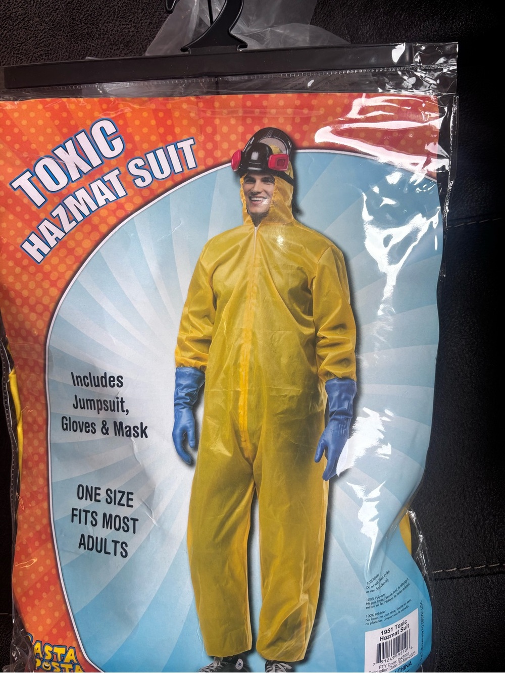 Toxic Hazmat Suit Costume - Yellow one size fits most